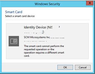 the smart card reader cannot perform the requested operation|smart card error requires drivers.